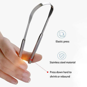 Raspador de Lengua Manual Reutilizable de Doble Capa de Acero Inoxidable con Estuche de Marca Privada - Product Image 2