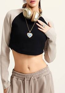 Custom New American Short Sleeve Cotton T-Shirt Women Casual Crop <b>Top</b> Sweet Cool Spicy BM Wind Long Sleeve Rotator T-Shirt - Product Image 3