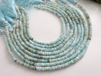 Pierre Larimar bleue lisse polie ronde faite à la main, pierre naturelle 100% certifiée par un tiers, pour la fabrication de colliers et bijoux