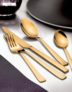 Cubiertos de lujo de estilo italiano que brillan con un brillo real, elevando el ambiente gastronómico con una sofisticación radiante en la mesa. - Product Image 6