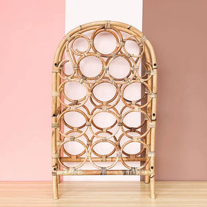 Natural Decorative Rattan Wine <b>Rack</b> Designed For Elegant Home Bar Styling And Wine Bottle Organization - Product Image 1
