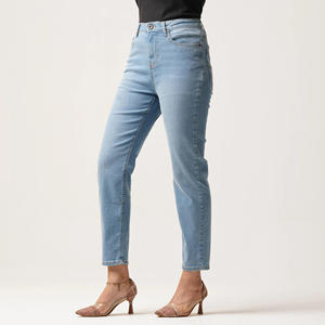 Best Price High Quality Plus Size Women's Vintage Eco-Friendly Breathable Streetwear Midweight Denim <b>Cargo</b> Pants Elastic Waist - Product Image 3