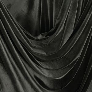 Soft Black Velvet 9000 100% Polyester Fabric 130 GSM Medium Weight Brushed Plain Woven Solid Color Wedding Girls Apparel Curtain - Product Image 4