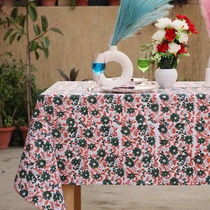 Printed Floral Cotton <b>Tablecloth</b> <b>Square</b> Outdoor Washable Pastoral Style for Dining Kitchen Wedding Decor - Product Image 3
