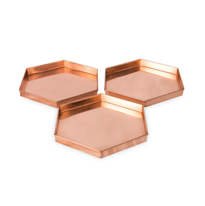 Bandeja de Servir de Cobre Pulido con Borde Festoneado, Diseño Glamuroso, Plato de Metal para Alimentos, Duradero, para Fiestas, Hogar, Hotel, Restaurante - Product Image 3