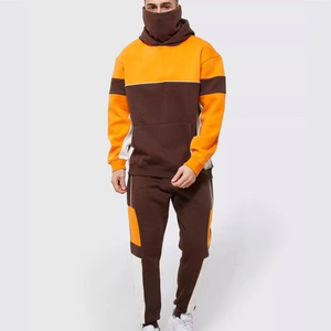 Ensemble de survêtements sportifs d'hiver personnalisés avec logo, en molleton épais de polyester, coupe oversize unisexe pour homme - Product Image 1