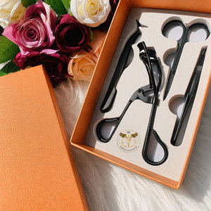 Juego de Herramientas Profesionales para el Cuidado de los Ojos con Rizador de Pestañas, Pinzas, Tijeras de Belleza y Depilador de Cejas de Acero Inoxidable con Logotipo Personalizado - Product Image 6