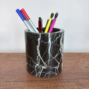 <b>White</b> & Black Marble Pattern <b>Pen</b> pencil holder Stand Storage Container Home Office <b>Pen</b> Holder Modern Designer Office Products - Product Image 6