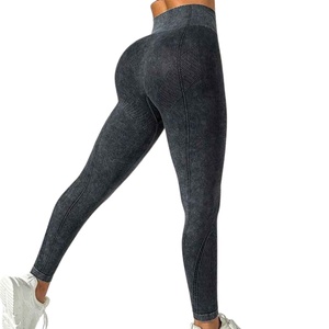 High Waisted Full Length Yoga <b>Leggings</b> Solid Color <b>Textured</b> Seamless Four-Way Stretch Women's Workout Pants - Product Image 3