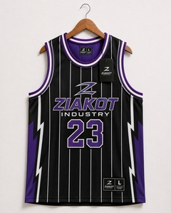 Wholesale Direct Ziakot Industry Custom Black White Authentic Throwback Basketball Jersey - Product Image 4