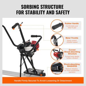 Spargiconcime a Gas da 8 Piedi con Barra Dritta in Alluminio, Motore Vibrante a 4 Tempi per Finitura Cemento, Regolazione Altezza - Product Image 5