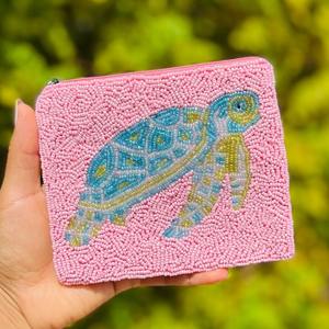 Pochette à monnaie décorative perlée avec motif de bouteille de fête - Product Image 1