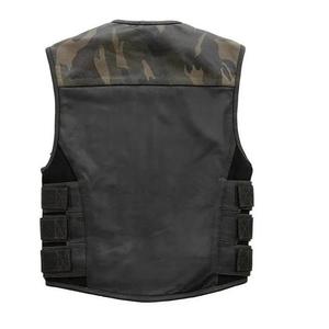 Custom Made % Genuine <b>Leather</b> Motorcycle Safety Vest for Men-Waterproof Plus Size Racing Riding Vest From Pakistan - Product Image 2