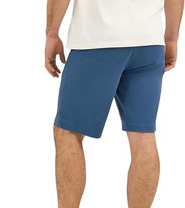 Shorts chino bleus personnalisés OEM, respirants, écologiques, en coton sergé uni pour hommes, longueur genou, pour le golf, été. - Product Image 5