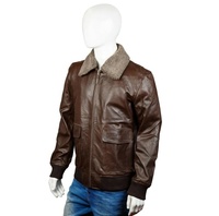 Vente en gros 2021 vestes en cuir Sherpa vintage pour hommes aviateur de chasse marron bombardier de vol B3 avec fourrure en peau de mouton