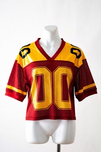 Camiseta de Fútbol de Alta Calidad con Hombros Caídos, Malla Transpirable, Estampado por Transferencia Térmica, Manga Corta, Corte Cuadrado, Estilo Americano para Fútbol y Rugby - Product Image 4