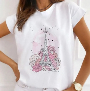 T-shirt blanc pour femmes de haute qualité personnalisé, design unique, logo simple, taille plus, coupe ample - Product Image 3