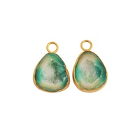 Connecteurs Goutte d'Eau en Agate Druzy Naturelle Plaqué Or 18K sur Laiton, 25mm, Forme Libre, Assortiment de Pierres Précieuses, Composants de Bijoux