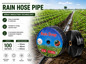 Tuyau d'irrigation agricole en PE durable, tuyau de pluie de 100 mètres, brumisation uniforme de l'eau, pour l'irrigation des champs et des cultures, système d'irrigation laser pour ferme - Product Image 4