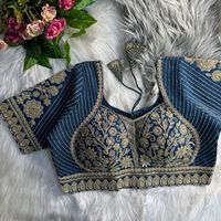 Blusa de Novia de Diseño Estilo Madhubala, Seda Italiana Pura, Trabajo de Bordado Jari Pesado, Blusa Acolchada Lista para Usar, Talla 40 42, Venta al Por Mayor