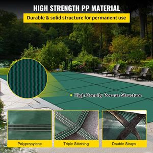 Copertura di Sicurezza Verde in Rete di PC Solido per Piscina Interrata Rettangolare 20x40ft per la Sicurezza Invernale della Piscina - Product Image 3
