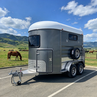 Remorque pour chevaux 2HSL-S, réglable, télescopique, chargement par l'avant, frein électrique, boîte à selles pivotante