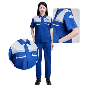 Meilleures ventes Nouveau style Ensemble de vêtements de travail personnalisés pour soudeurs bleu foncé Unisexe Mode professionnelle respirante Détection des aiguilles - Uniforme FMF - Product Image 6