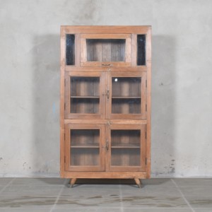 Vitrina de Exhibición de Madera Sólida con Puerta de Vidrio, Colección de Primera Calidad, Almacenamiento Vintage, Arte Antiguo del Himalaya - Product Image 1