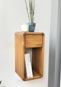 Minimalist Eco-Friendly Durable Wood Wall Mounted Nightstand 1 Drawer Storage Modern Bedroom Furniture Dining Hotel Living Room - Product Image 3
