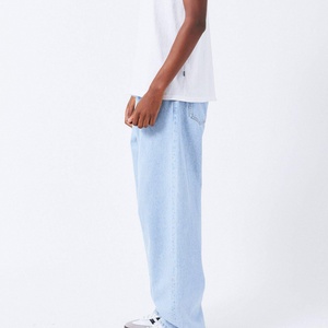 Men's Medium Washed Denim Jeans Vintage Winter Mid Waist Loose Straight Leg Casual Cotton Wholesale Supplier Export Quality - Product Image 3