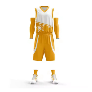 Fully Heat-Transfer Printed Customized <b>Orange</b> Regular Fit Adult Basketball Jersey Set Breathable Quick Dry Polyester Sportswear - Product Image 4