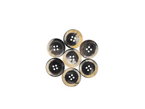 Boutons en corne de buffle faits à la main, écologiques, artisanaux, à motifs, double face, modernes, pour manteaux, vestes, robes, costumes et pantalons - Product Image 3