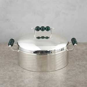 Royal Hammered Stainless Steel Casserole With Gold Plated Handles And Knob Insulated Hot Pot Food Warmer For Fine Dining <b>Table</b> - Product Image 6
