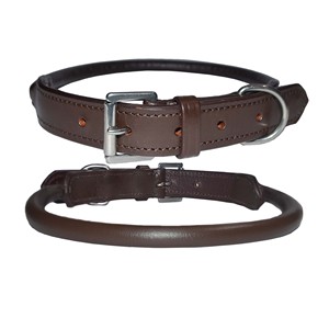 Collier pour chien en cuir roulé, doux, rond, durable, réglable, confortable, pour l'entraînement et la promenade, fournisseur en gros OEM - Product Image 2