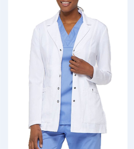 Hot Sale <b>Women's</b> Medical Lab <b>Coat</b> High-quality Breathable Cotton Polyester Spandex Multi Front Pocket OEM <b>Women</b> Scrub Lab <b>Coat</b> - Product Image 4