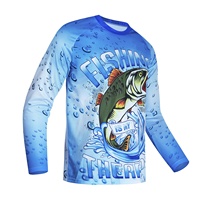 Kaos Mancing Lengan Panjang Desain Baru UPF50+ Cepat Kering Bernapas Jersey Mancing Custom Cetak Gambar Ikan Pakaian Mancing