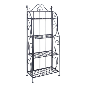 Wholesale 4 Tier Metal Plant <b>Stand</b> With Hanging Bar & Rolling Indoor Outdoor Ladder Flower <b>Pot</b> Rack For Balcony Garden Decor - Product Image 3