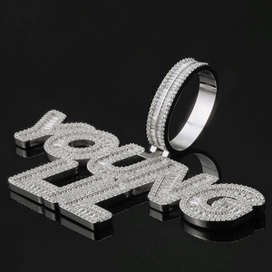 Collar de moda para hombre, estilo hip hop, con colgante YOUNG LIL de moissanita, con piedras baguette, ideal para fiestas, regalo. - Product Image 5