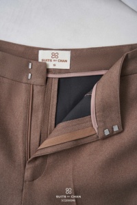 Pantalones de Oficina de Cintura Alta para Mujer, Color Marrón, Corte Ajustado, Pierna Ancha, Elegantes, Formales, para Negocios, Pantalones Premium ALVA - Product Image 6