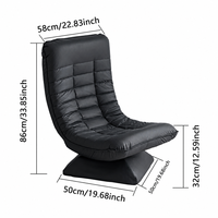 Fauteuil lounge pivotant à 360° en cuir, design japonais moderne, pour salle à manger, salon, chambre, coin lecture