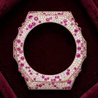 Bague de montre GA2100 entièrement sertie de rubis et de diamants pour hommes et femmes, accessoires de bijoux hip-hop