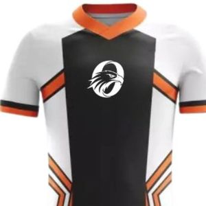 White & Black Soccer <b>Kit</b> Set with Orange Accents Short Sleeve Football Jersey and Shorts Breathable Team Uniform for Match <b>Train</b> - Product Image 6