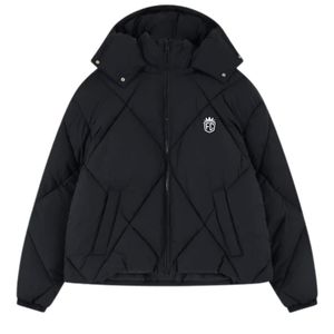 Chaqueta Acolchada con Capucha para Hombre, Chaqueta de Invierno Acolchada con Diseño de Diamantes, Chaqueta Acolchada Aislante para Clima Frío, Ropa Exterior Informal y Elegante - Product Image 1