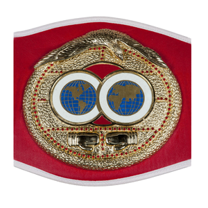 Custom Championship Belt Red Strap Gold Globe Design Premium Quality Wrestling Belt with Global Icons for Fans and Collectors - Product Image 5