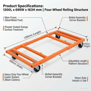 Carro de Plataforma Móvil de Acero para Fábrica, Carretilla Industrial de 4 Ruedas de Alta Resistencia para Logística de Almacén y Manejo de Materiales OEM Vietnam - Product Image 2