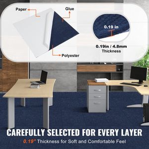 Dalles de moquette auto-adhésives 24 x 24, rembourrées et souples, à coller, pour une installation DIY facile - Product Image 3