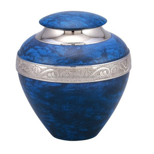 Urnas de cremación para adultos de latón con diseño de árboles hermosos y de alta calidad con urnas funerarias de Metal con acabado de esmalte blanco - Product Image 5