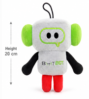Kleiner Roboter-Plüschtier Niedliche Plüschroboterpuppe Velboa Gefülltes Kissen Geschenk Polyester PP Baumwolle Bestickt