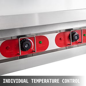Scaldavivande Elettrico Commerciale Manuale a 3 Vasche, Scaldavivande a Vapore da 18 Quarti con Coperchi e Tagliere da 7 Pollici in Acciaio Inox per Alimenti - Product Image 4