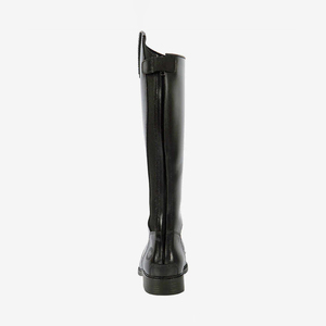 Botas de equitación de color sólido, de cuero sintético, caña larga, punta cerrada, con cordones, para uso ecuestre. - Product Image 3